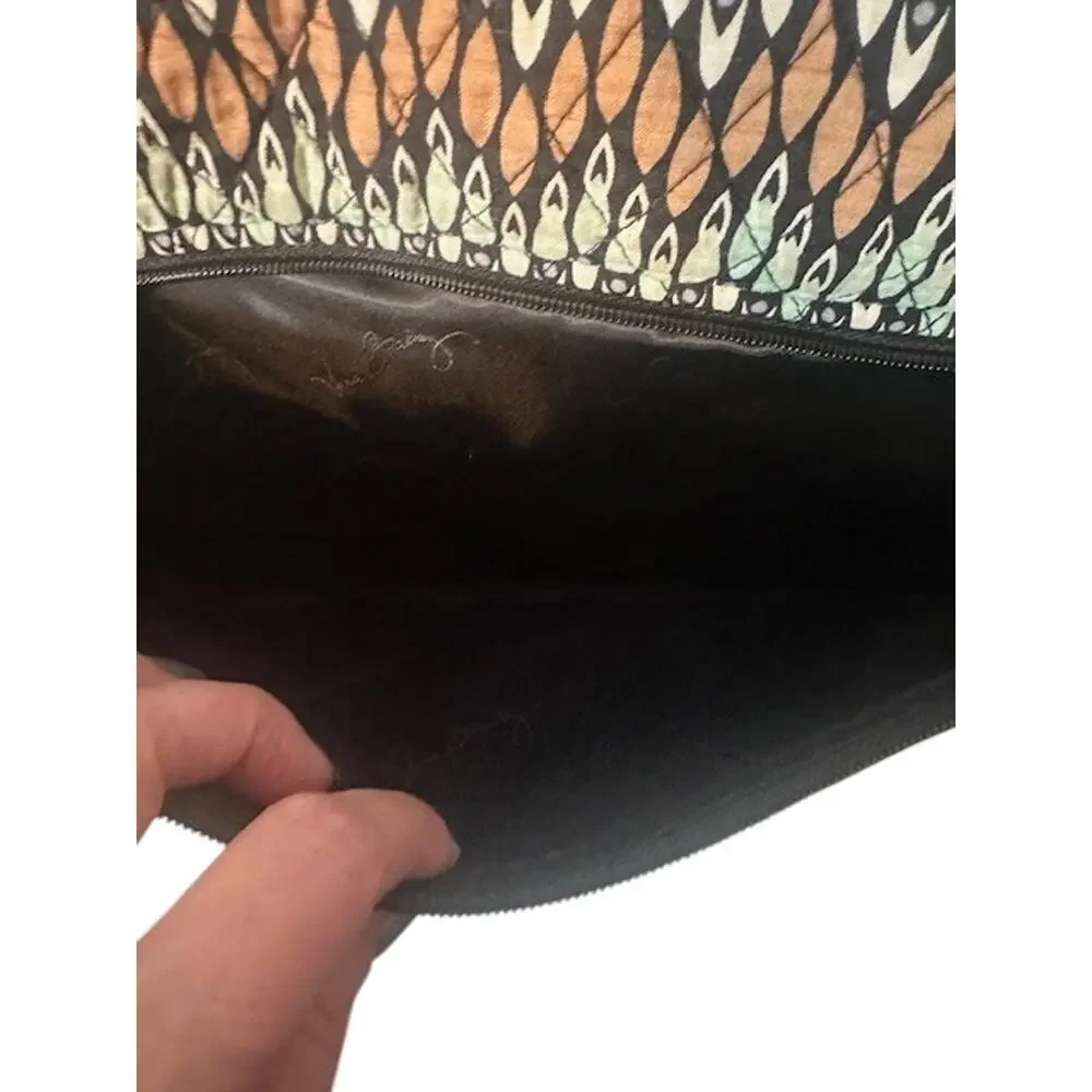 Vera Bradley Brown Multi-Color Sierra Stream Pattern Laptop Messenger Bag Women